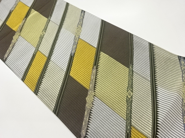 JAPANESE FUKURO OBI / WOVEN KIKU ARABESQUE